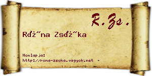 Róna Zsóka névjegykártya